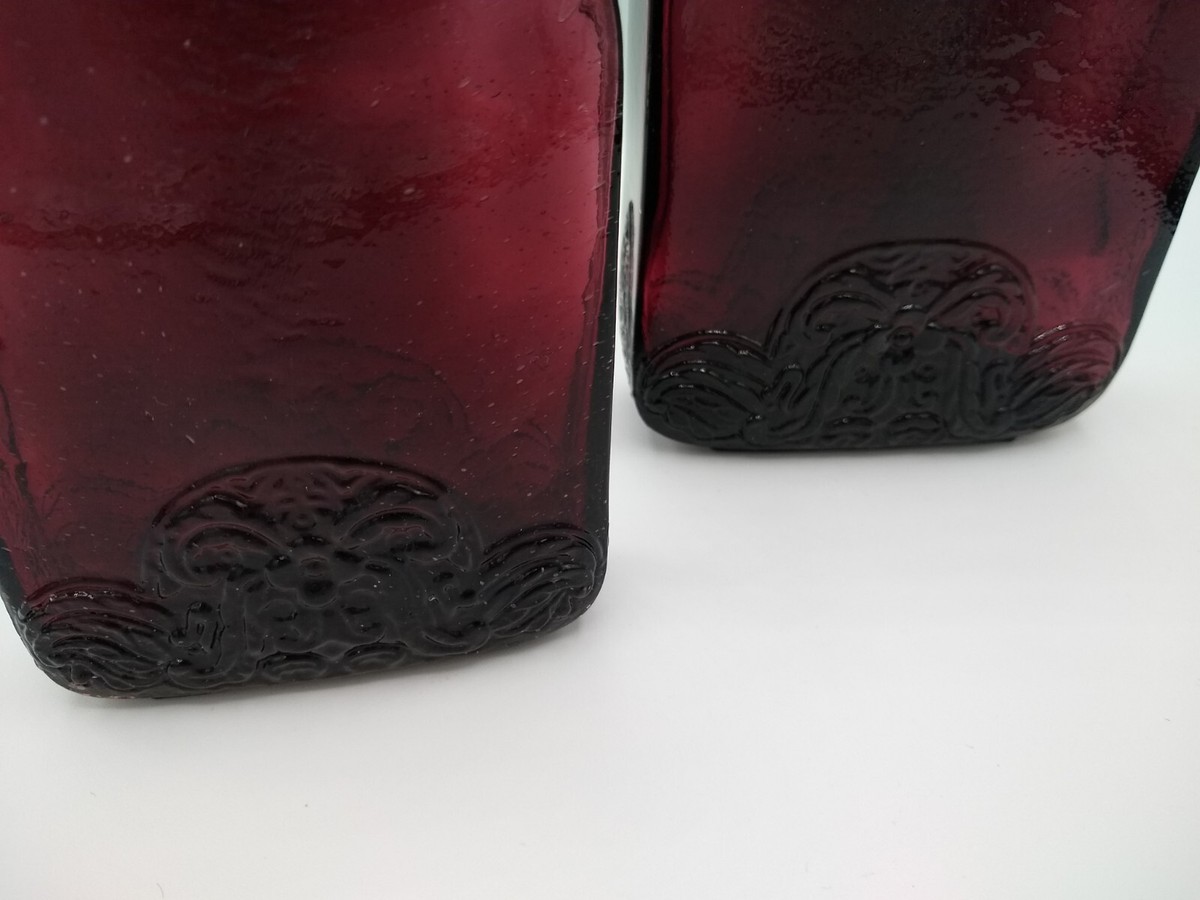 Purple Hand Made Glass Flask Vidrios De Levante ? flasks set of