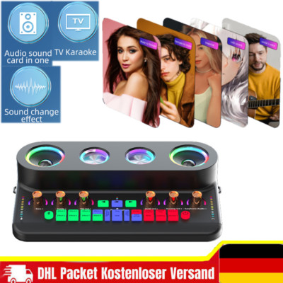 Audio Mixer Karaoke-Verstärker Mit 12 elektronischen Sounds für Live Stream Neu