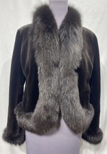 Sheared Mink Jacket Dyed Bronze Fox Tux + Hem+ Cuffs (89081)