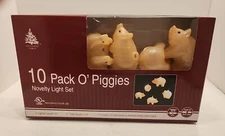 Enchanted Forest 10 Pack O' Piggies Novelty Light Set, 12 ft total length