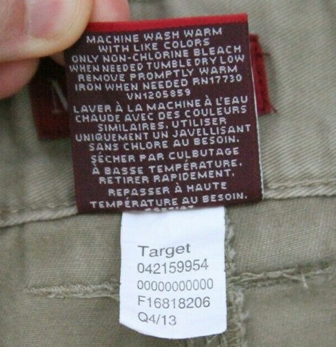 Merona Cargo Dress Shorts Beige Mens Flat Front Cotton 46 Waist X 10 Inseam LL21 - Picture 9 of 12