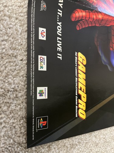 Lrg 2000 Spider-Man Game Ad Poster 20" x 15" N64 PlayStation PS1 GBC GamePro (J) - Picture 21 of 21