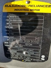 Baldor 80087617T Industrial Motor 15 HP 380 VOLTS-21 AMPS-3PH-1760 RPM-245T
