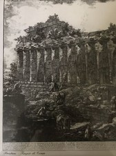 1973 - Giovanni Battista Piranesi - Acquaforte - Tempio di Paestum - Rovine esterne