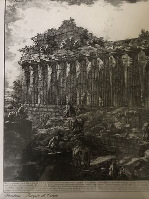 1973 - Giovanni Battista Piranesi - Etching - Temple of Paestum - External Ruins