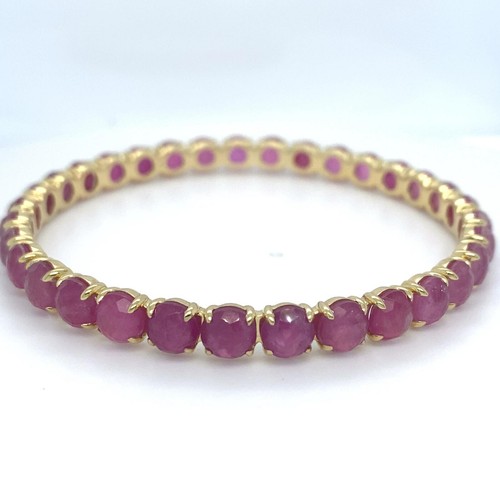 Ippolita 18k Yellow Gold and Ruby Lollipop Bangle 2.5" Diameter 22.9 grams - Picture 4 of 10