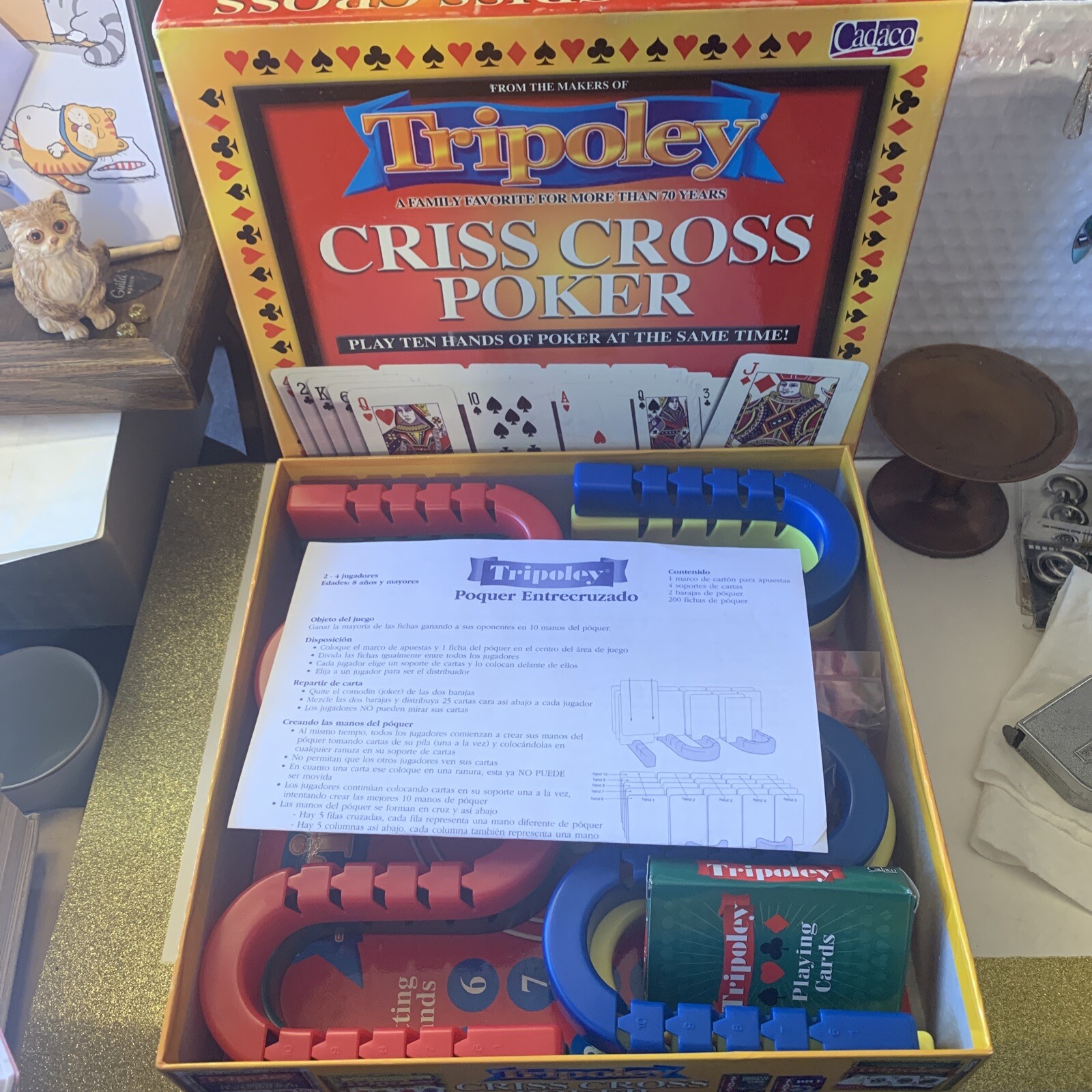 Tripoley Criss Cross Poker Game 2005 Cadaco 100 Complete for sale