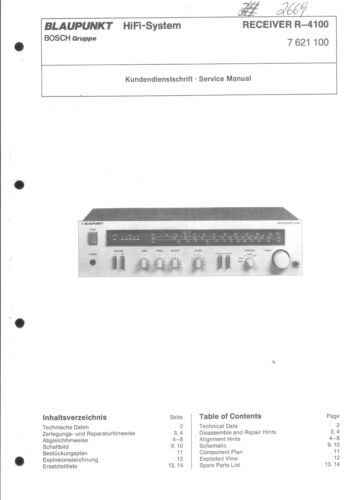 Blaupunkt Original Service Manual  für R-4100 - Bild 1 von 1