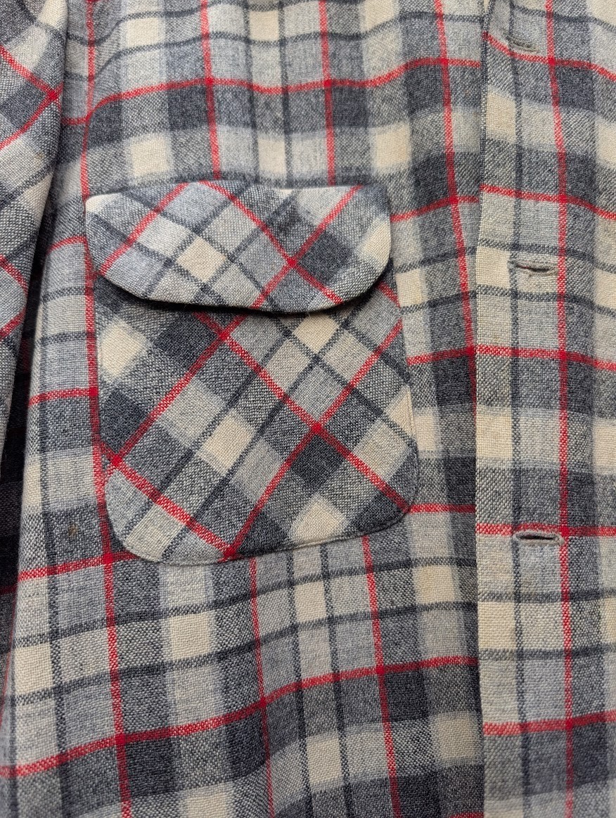 Thrashed Repaired Pendleton Wool Flannel M Black … - image 4