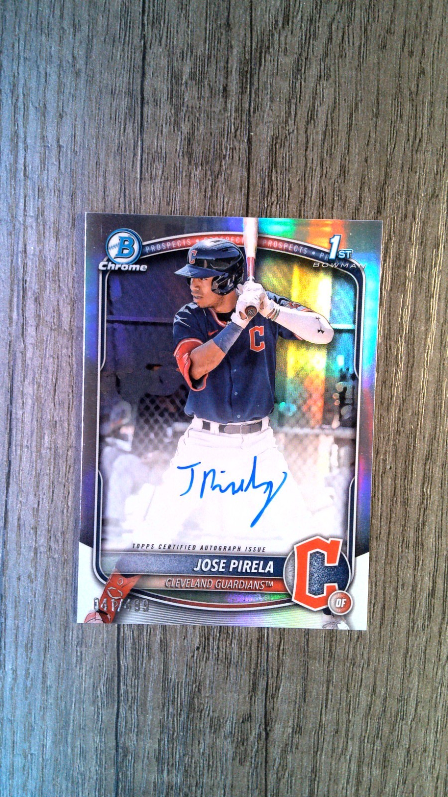 JOSE PIRELA 2025 BOWMAN #CPAJP CHROME PROSPECT AUTO REFRACTOR 041/499