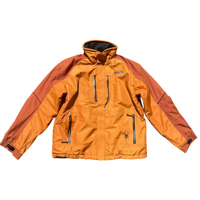 Spyder Mens Ski Jacket Orange Hooded Waterproof Winter Coat L