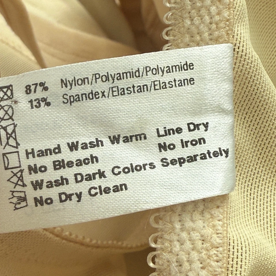 Goddess Womens Longline Bra Sz 50C Beige GD1304 Full Coverage Soft Cup Plus Size - Image 4 of 4