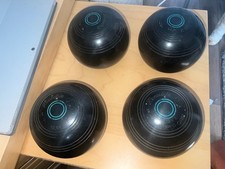 Henselite heavy weight super grip size 4 black lawn bowls x 4