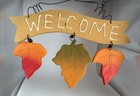 10" X 7" Autumn/Fall   Yellow/orange/Red Leaves - Hanging Welcome Door/wall Sign — photo 1