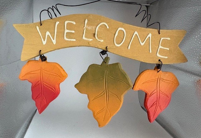 10" X 7" Autumn/Fall   Yellow/orange/Red Leaves - Hanging Welcome Door/wall Sign