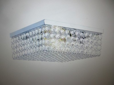 Elegant Designs 12 in. 2 Light Elipse Chrome Square Flush Mount