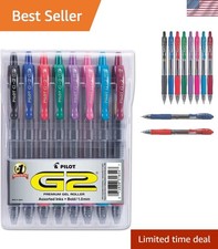 Bold 1.0mm G2 Retractable Gel Pens - 8 Assorted Colors for School Office