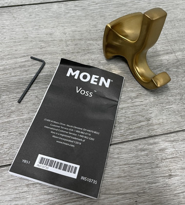MOEN YB5103BG VOSS Double Robe Hook - Brushed Gold *READ*
