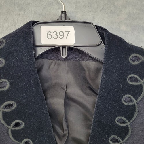 Auckie Sanft Blazer Jacke Schwarz 100% Schurwolle Samt Damen Small Vintage - Bild 14 von 14