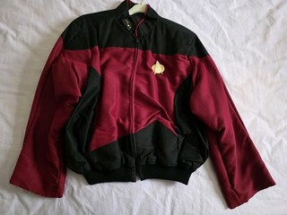 Star Trek TNG Cosplay Uniform Captain Picard Custom Made With Communicator Badge