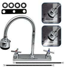 RV Kitchen Sink Faucet with Flexible Arc 360° Rotatable Sprayer Camper Motorhome