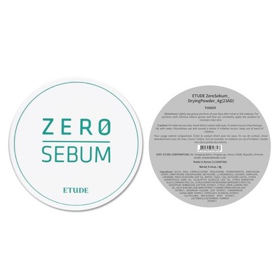 ETUDE Zero Sebum Loose Powder for Face Lightweight Oil Control No Sebum