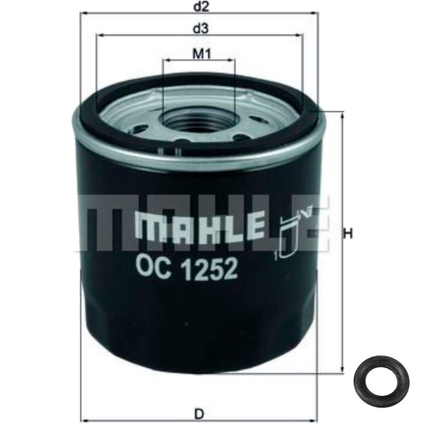 Mahle ÖLfilter Mit Dichtring FüR Ford Transit Custom Kasten 2.4 Tdci RWD 2.2-image