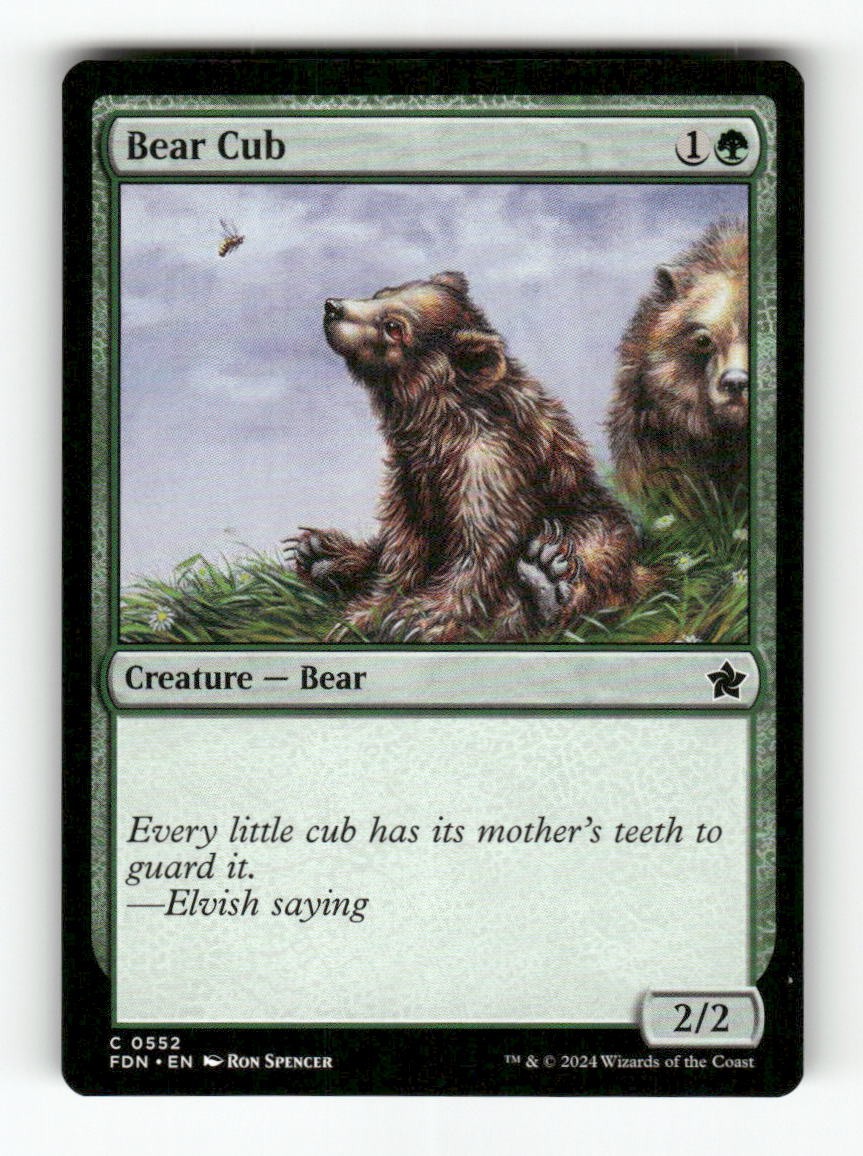 Bear Cub Foundations 552 Common Magic: The Gathering NM