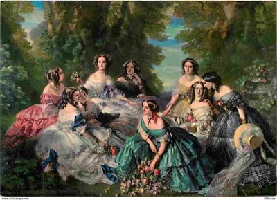 Postcard - Art - Painting - Winterhalter - Empress Eugenie surrounded by