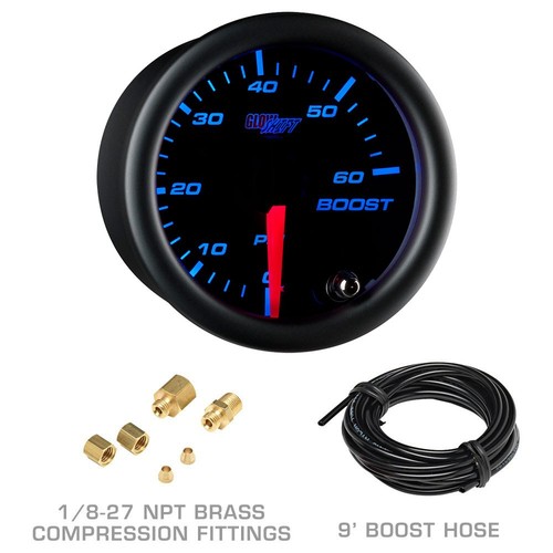 GlowShift Dual Pillar Pod T7 Boost Trans Temp Gauges for 03-09 Dodge Ram Cummins - Picture 2 of 5
