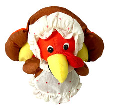 Vintage Russ Berrie Nylon Plush Stuffed Turkey Pilgrim Thanksgiving Holiday