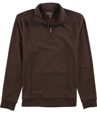 Tasso Elba Mens Piped 1/4 Zip Pullover Sweater, sable, XL