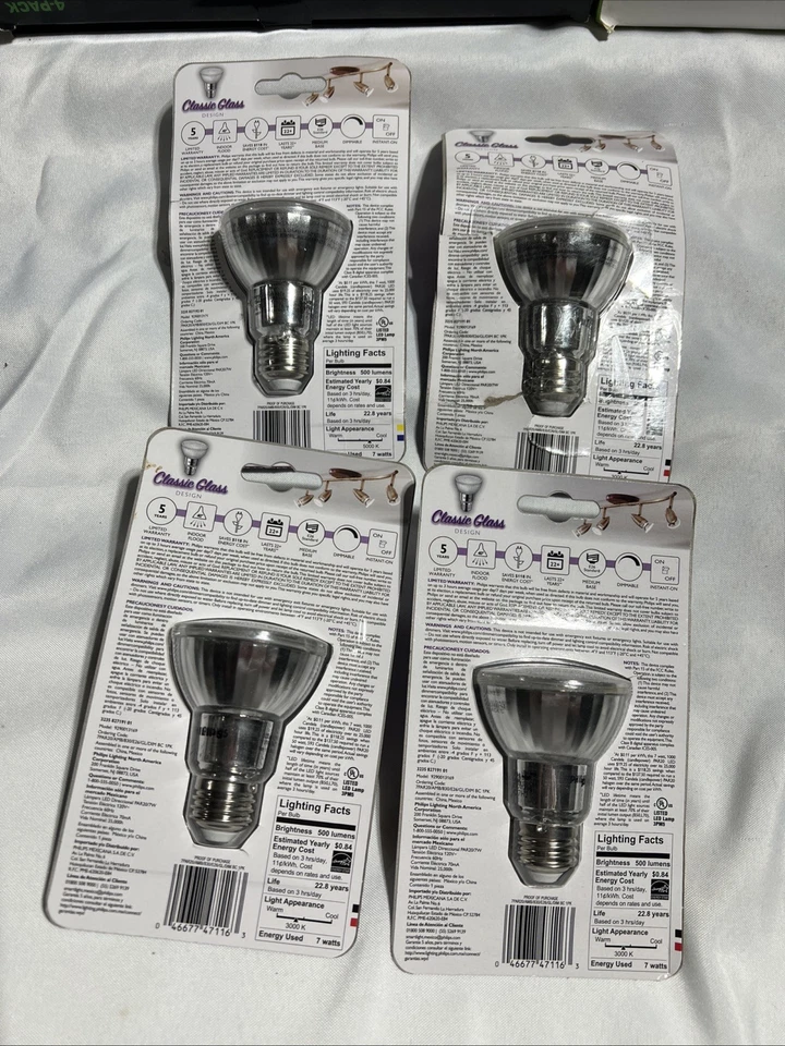 PHILIPS LED 50w replacement PAR20 Bright White Indoor FLOOD light bulb lamp 4/pk - Image 2 of 2