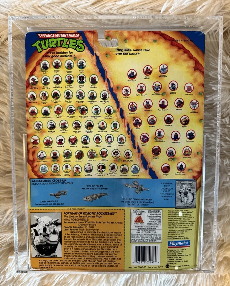 CAS 80 TMNT 1994 机器人 Rocksteady 忍者神龟加真品证明 — 第 4/4 张图片