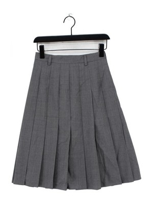 Prada Women's Midi Skirt UK 8 Grey Wool with Acetate, Rayon Midi