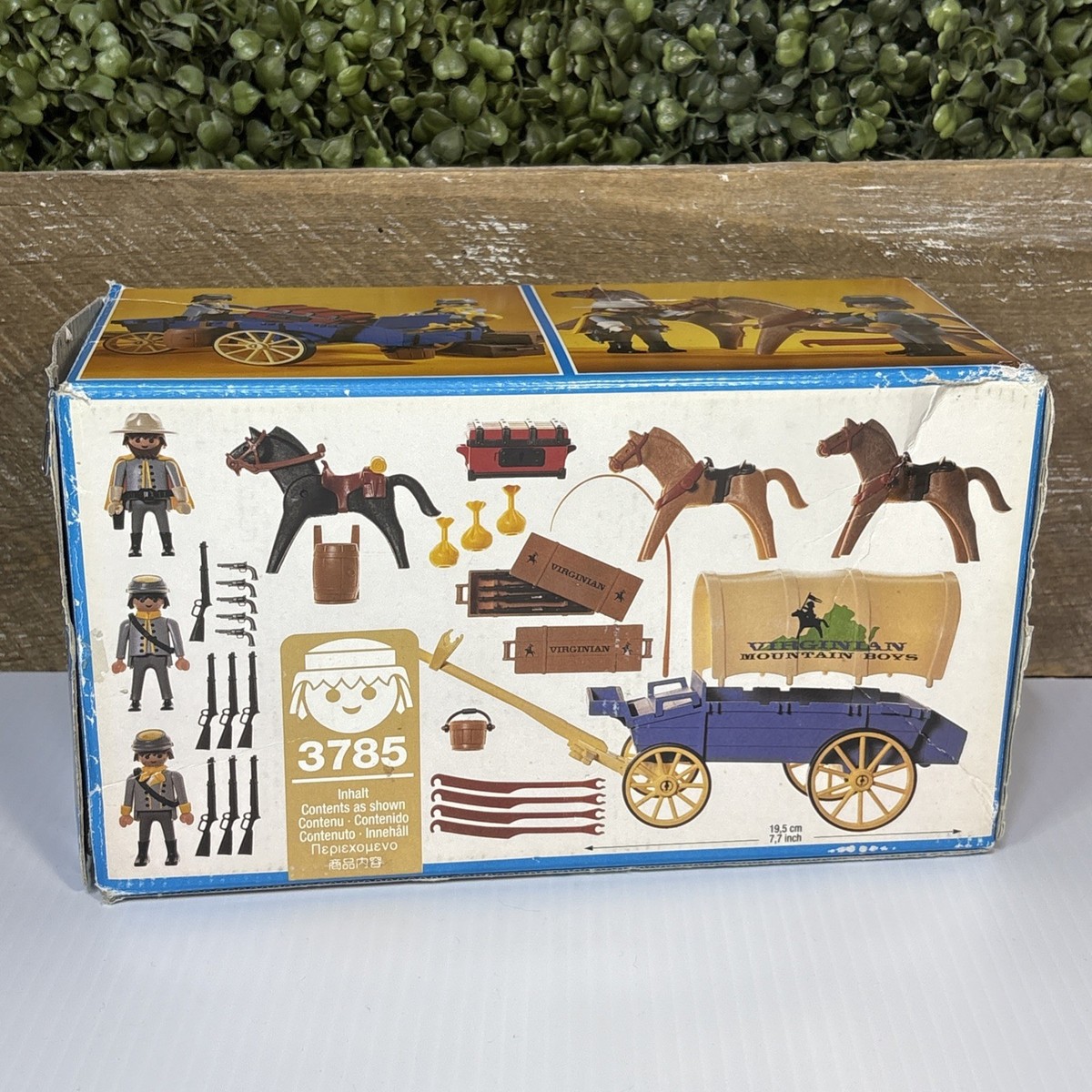 Playmobil 3785 Virginia Mountain Boys Covered Wagon Horses 1