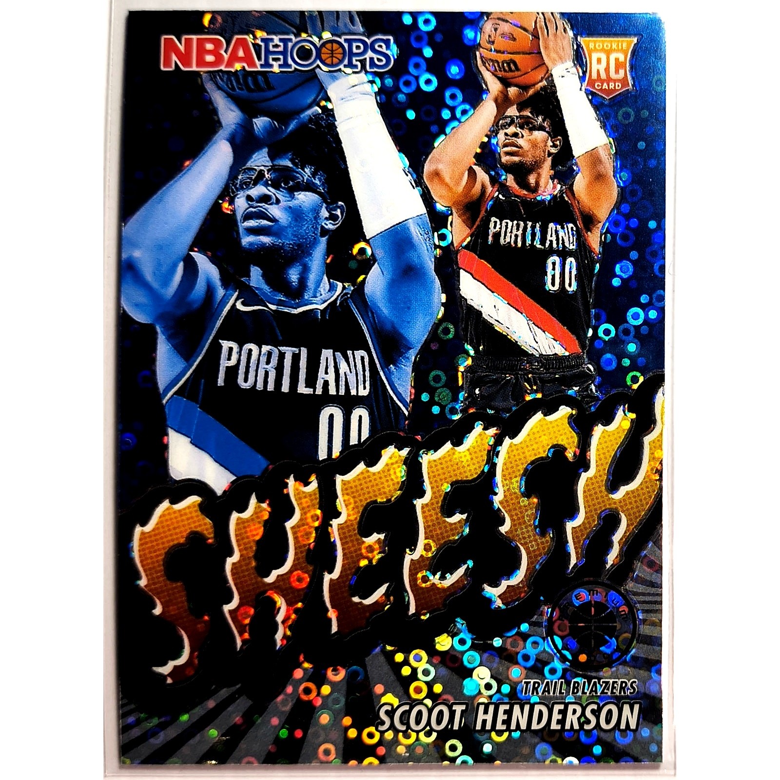 2023-24 NBA Hoops Premium Stock Sheesh #23 SCOOT HENDERSON Disco Prizm