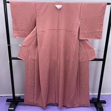 Japanese Kimono 668 Solid Color Dark Pink Pure Silk