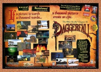 1996 Elder Scrolls II Daggerfall PC Original Advertisement / Retro Promo v3