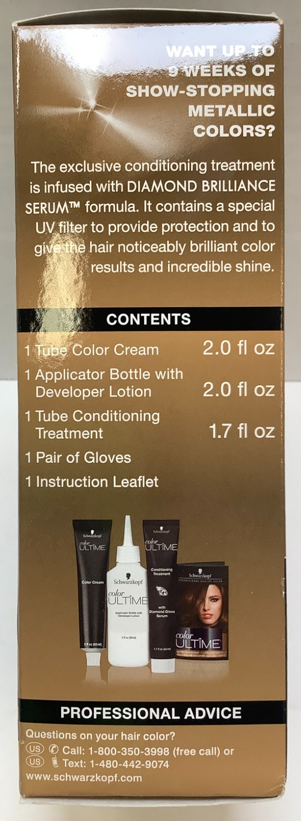 Schwarzkopf Color Ultime Metallic Brunettes, 6.86 Sparkly Light Brown