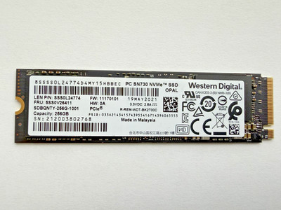 Western Digital PC SN730 NVMe 256GB M.2 PCIe SSD Solid State Drive