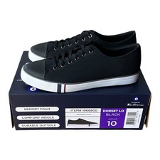 Ben Sherman Men's Canvas Shoe Memory Foam Black Size 10