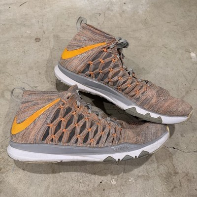 Nike Mens Train Ultrafast Flyknit 843694-001 Orange Running Shoes Sneakers 10