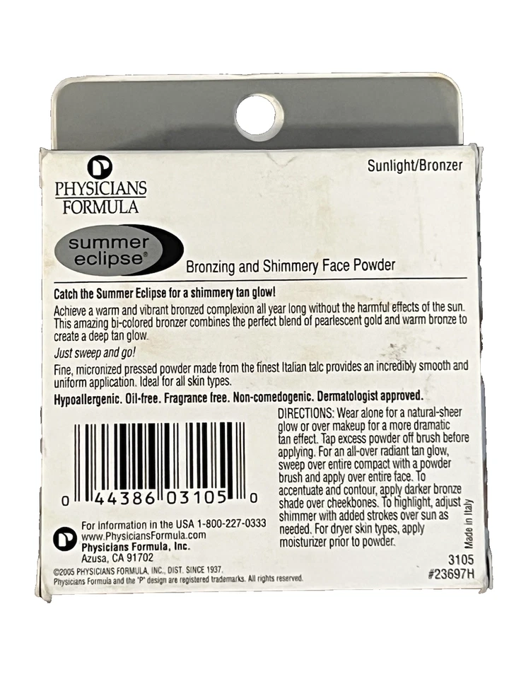 Physicians Formula Summer Eclipse Face Powder Sunlight/Bronzer White w/Stars Box - Image 3 of 4