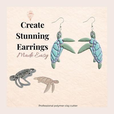 Schildkröte Meeresschildkröte Polymer Clay Cutter | 3D-gedrucktes Tonwerkzeug | IrisCrafts7 UK