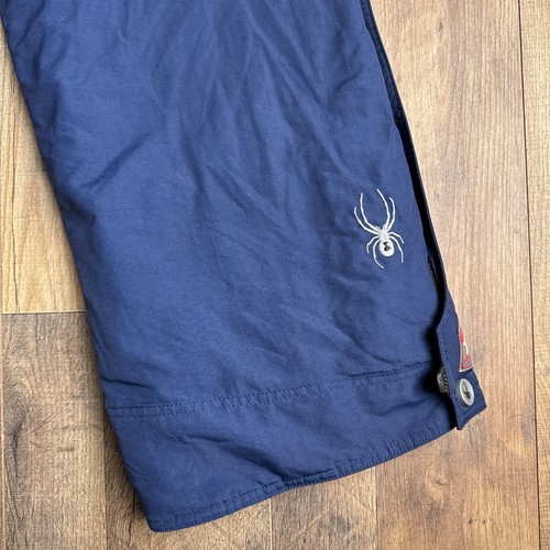 Vintage Spyder Snow Pants Bib Girls Size 20 Blue Skiing Winter Windbreaker 3763 - Picture 14 of 20
