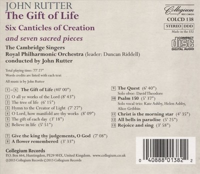 JOHN RUTTER: THE GIFT OF LIFE; SEVEN SACRED PIECES NEW CD
