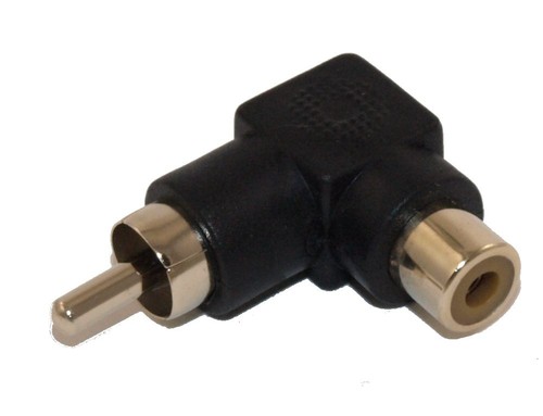 RCA 90 Degree Angle Adapter Male/Female Nickel Plated (Each) - Picture 2 of 2