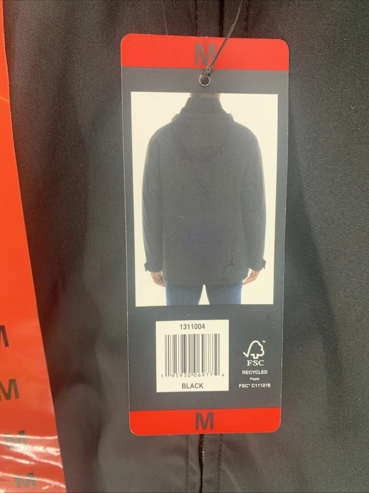 NEW Weatherproof Jacket Mens Medium Black Tech Water Resistant Stretch Hooded - Image 3 of 4