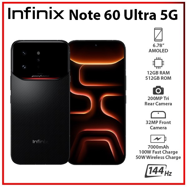 Infinix Note 60 Ultra BLACK 12GB+512GB Dual SIM Unlocked Android